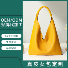 2025冬季新款大容量单肩真皮大包欧美风软皮托特包简约休闲女包