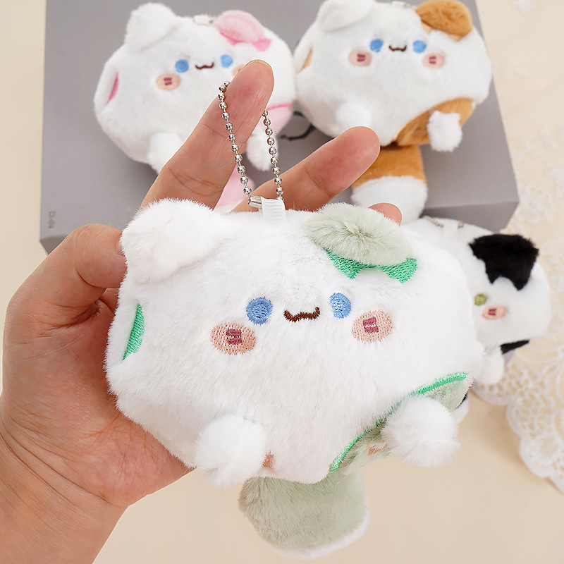 Squeaking meow kitten pendant plush cat with chain catcher doll doll schoolbag pendant