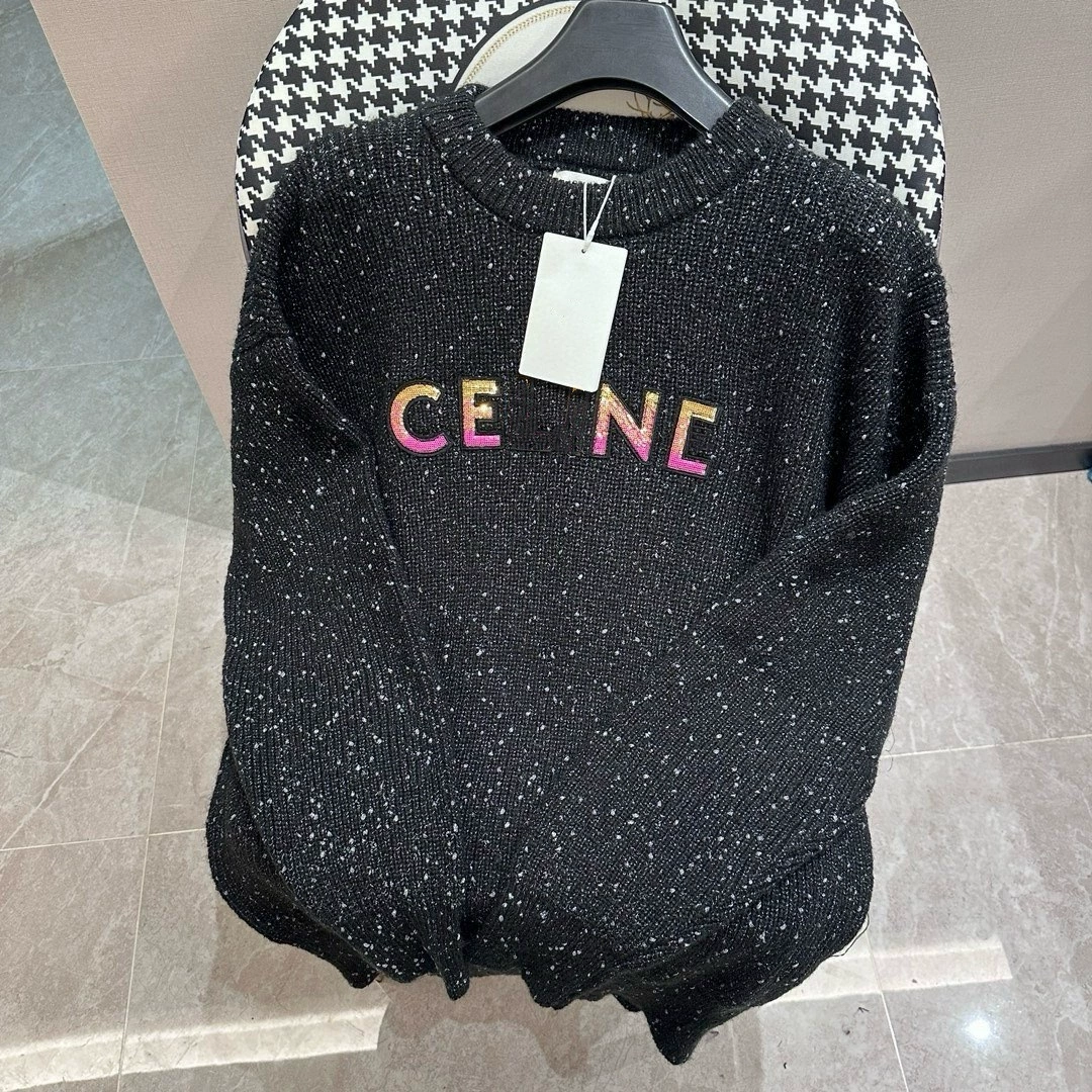 Высокая версия 25SS, новый бренд CL, нагрудный цвет, термотисненное письмо, унисекс, свободный свитер с круглым вырезом, трансграничная внешняя торговля OS