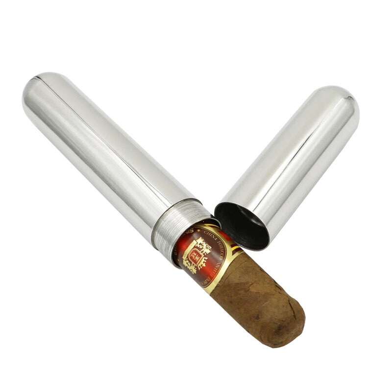 167*22mm stainless steel cigar humidor tube, single portable Cuban cigar case, cigar tube, portable tube