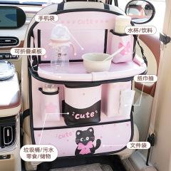 車用収納袋 漫画猫柄 車載吊り下げ収納袋 収納ボックス クリエイティブ多機能車載ゴミ箱