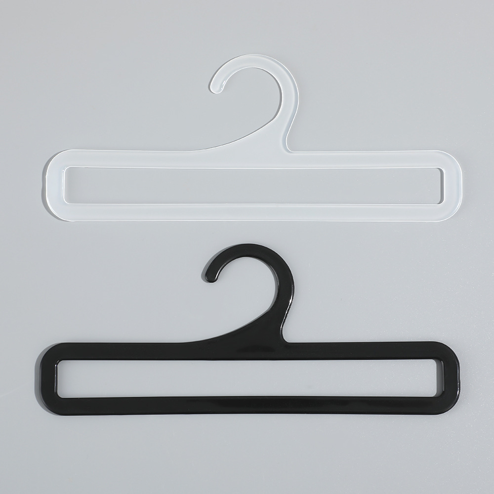 厂家批发围巾衣架毛巾架领带收纳衣架塑料家用24cm黑色毛巾挂钩