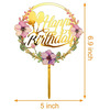 INS Cross -border Color India Birthday Cake Account Light -colored Flower Happy Birthday Cake Decoration