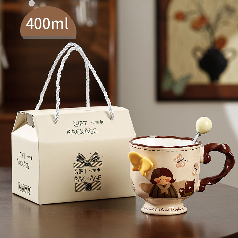 Taza de mariposa creativa Taza de cerámica de alta calidad Taza de café de recuerdo Taza de agua de oficina Taza de desayuno para el hogar