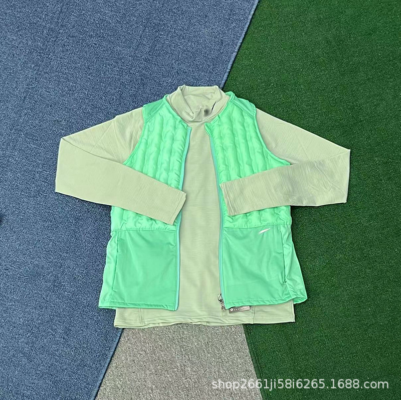 New Autumn and Winter Outdoor Vest down Vest Suit Sports Fitness Leisure Lightweight Windproof Warm Base for Men and Women