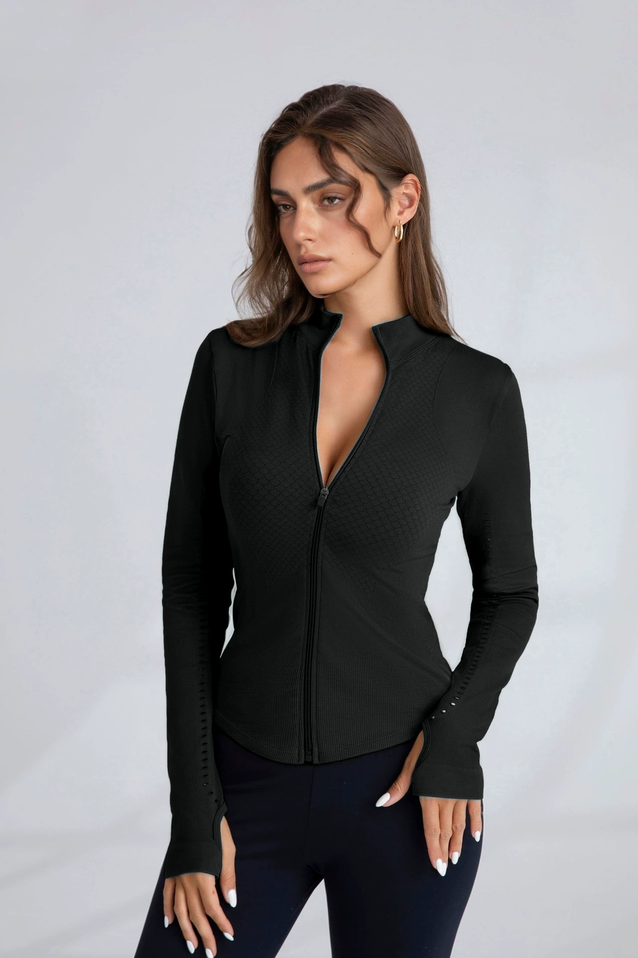 Спортивная куртка (GYM HERO) ZM‑style, slim fit, молния, для йоги и осени