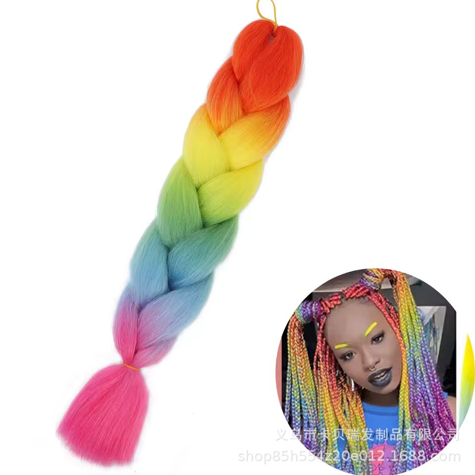 Xuchang pelucas al por mayor seda de alta temperatura teñido africano gran trenza jumbobraid fibra química colorida trenza sucia venta caliente