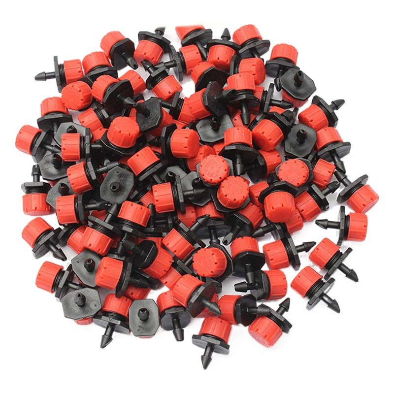 Прямые поставки с завода: красный капельница-распылитель с восемью отверстиями, регулируемый поток, для микрокапельного орошения в садоводстве