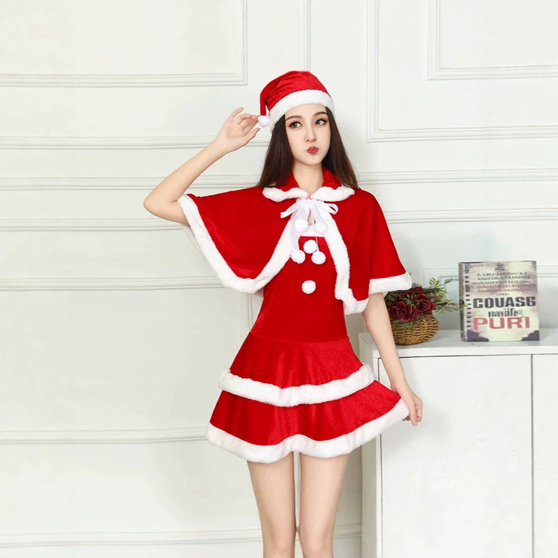Cross-border Christmas dress costume for girls, bunny girl sexy party ball gown, adult strapless Christmas outfit, performance costume Cross-border Christmas dress costume for girls, bunny girl sexy party ball gown, adult strapless Christmas outfit, performance costume