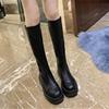 Boots Autumn and winter 2022 new pattern temperament Stovepipe The increase in Versatile Retro fashion Muffin bottom Single boots