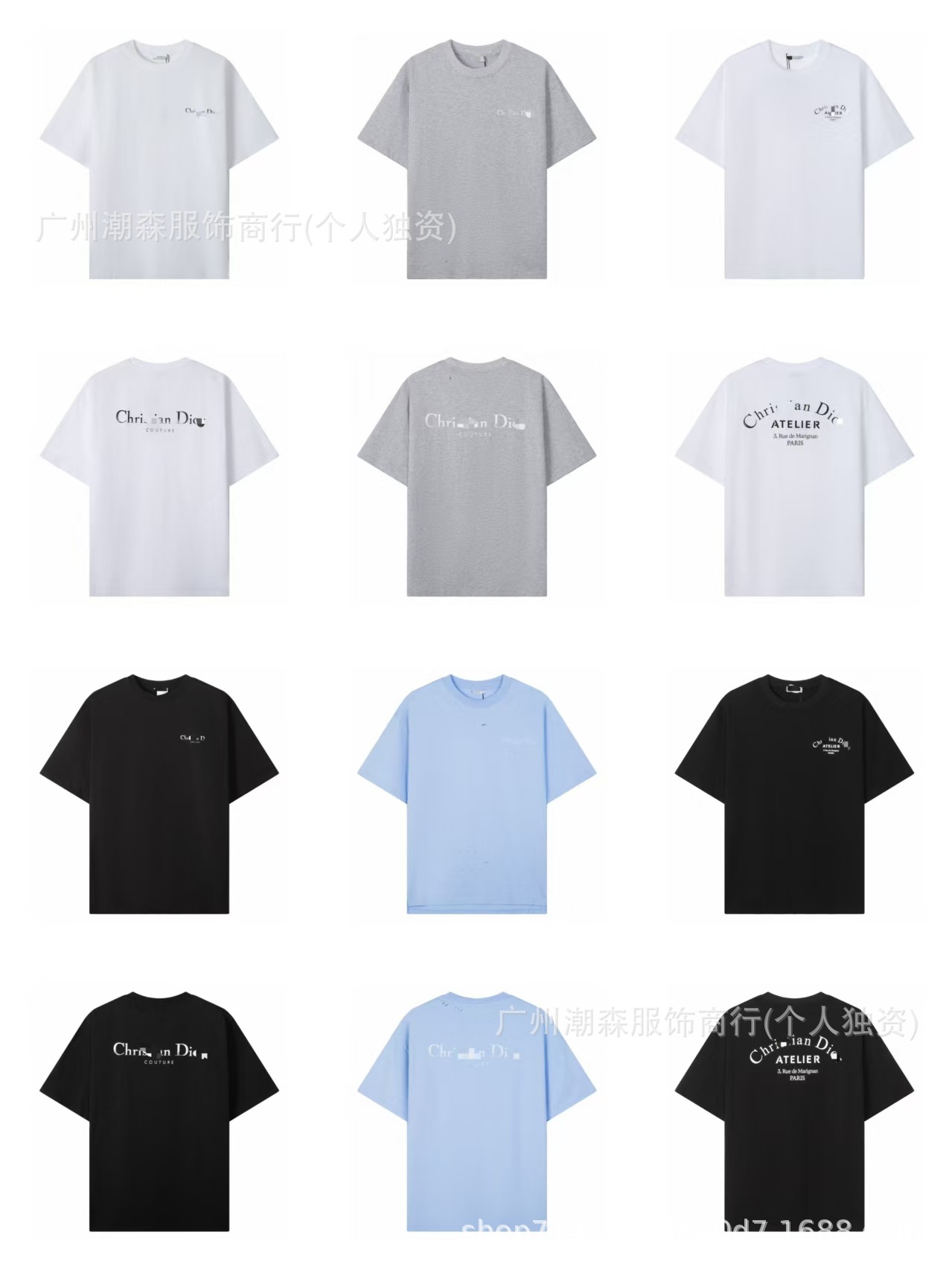 Cross-Border D Brand High Version 25Ss D Brand Logo Embroidered Round Neck Loose Short-Sleeve Unisex Casual Fashion Versatile T-Shirt