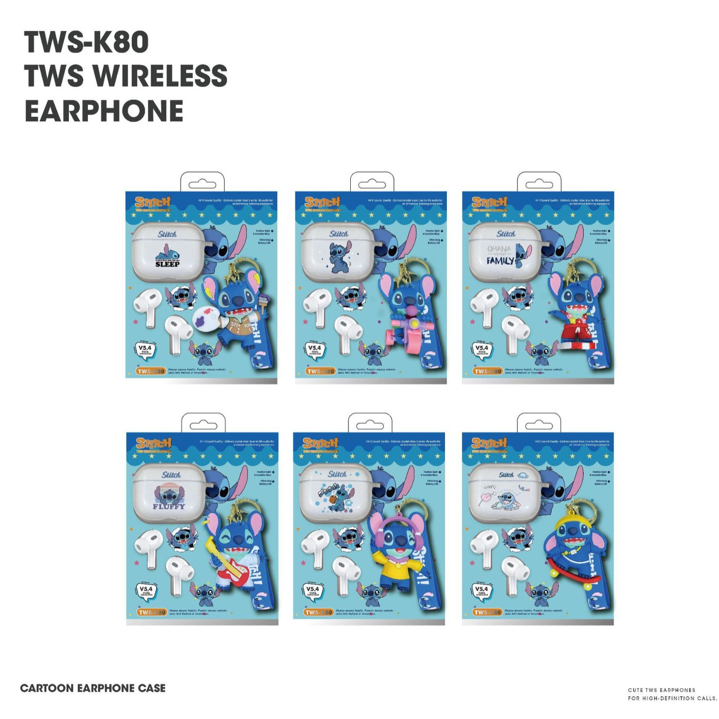 (Cross-border trading), wireless headphones, cartoon doll, keychain, protective case, new collection, bluetooth