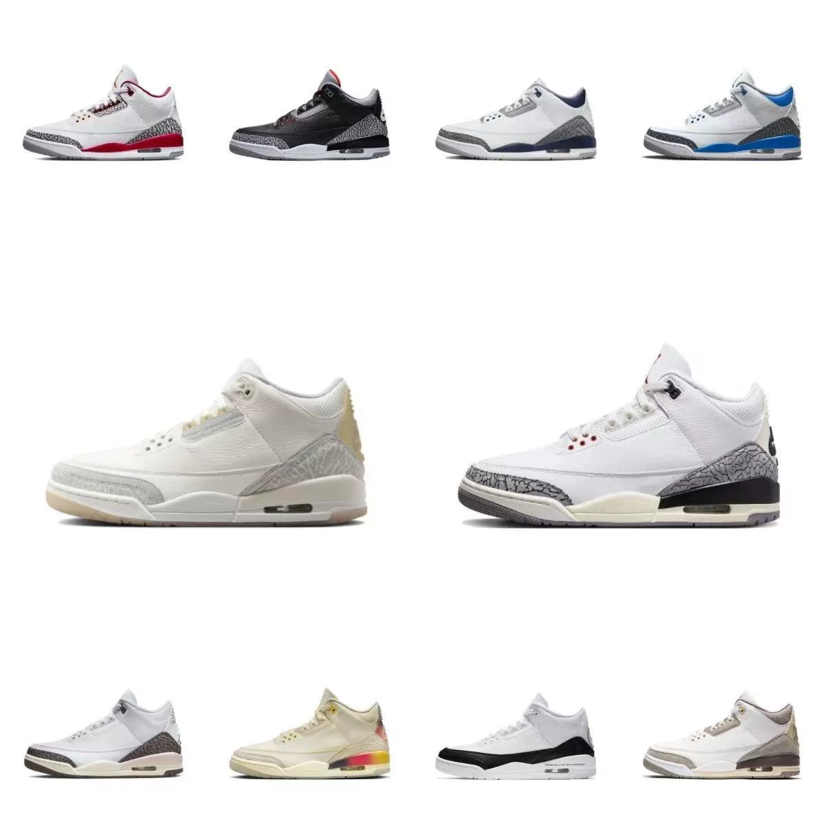 Putian Shoes AJ3 Fujiwара Hio North Klannicks Сине-белые цементные баскетбольные кроссовки Джо 3 мужские и женские кроссовки