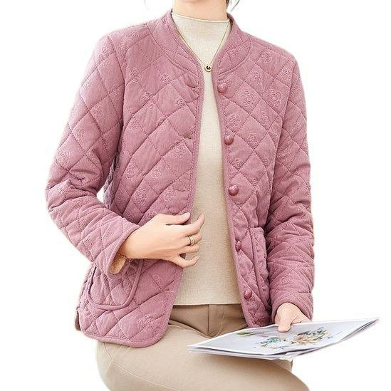 Зимняя утепленная cotton куртка для мамы для отдыха, плюс size, для среднего возраста