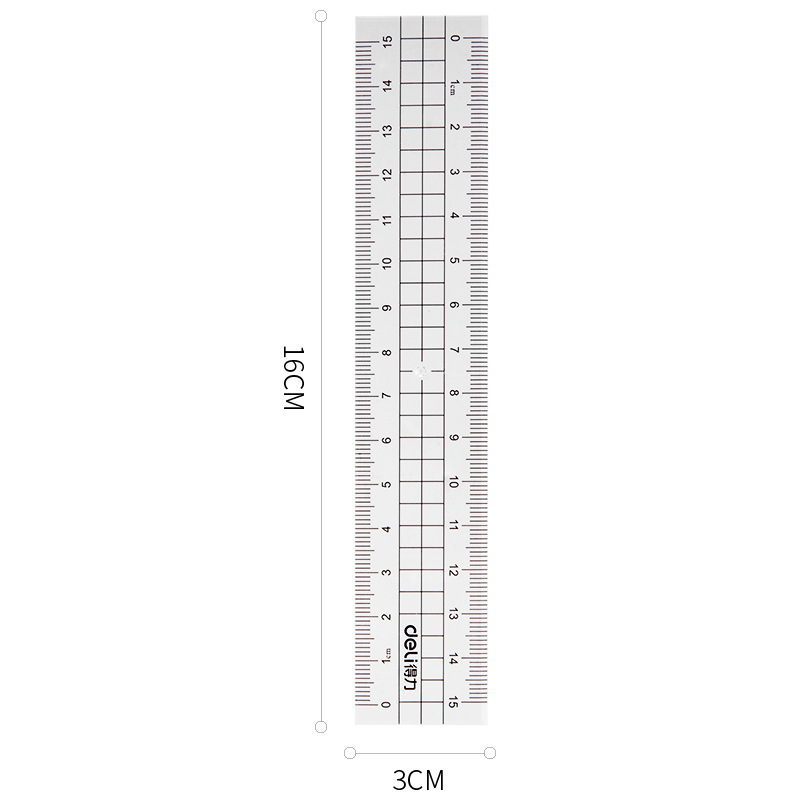 Deli Stationery 71988 Zero Series Student Ruler Set: Straight Ruler, Triangle Ruler, and Protractor—Multiple Specifications in a Clear, Transparent Kit