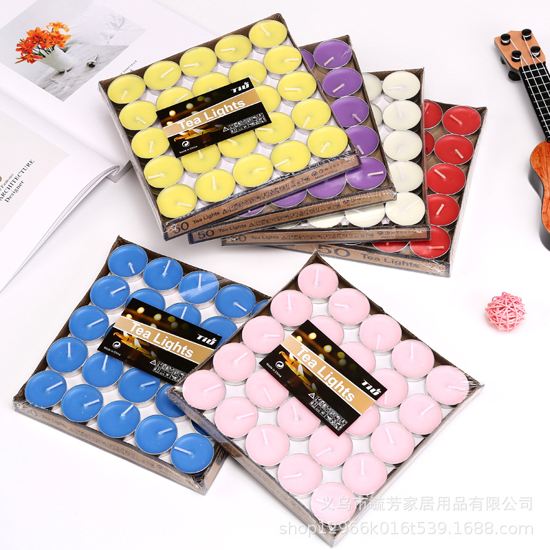 Velas de aromaterapia sin humo Día de San Valentín Imagen de péndulo romántico Fragancia redonda 5g 50 piezas Té caliente Cera de té al por mayor