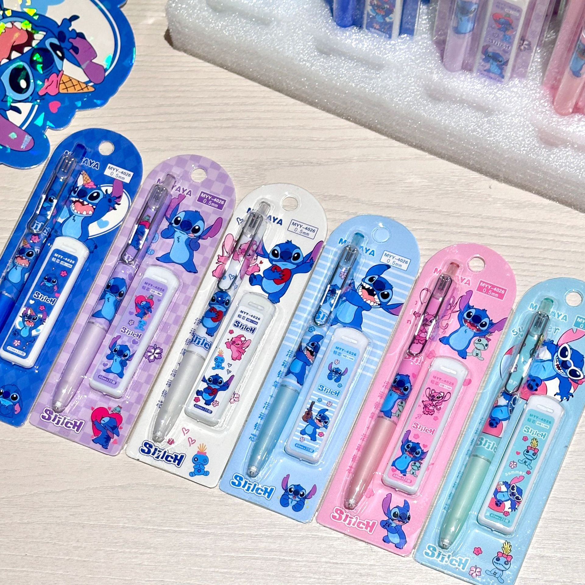 Juego de lápices automáticos Stitch de dibujos animados 0.5 lápices de actividad de alto valor Papelería para estudiantes Comercio exterior transfronterizo al por mayor image 3