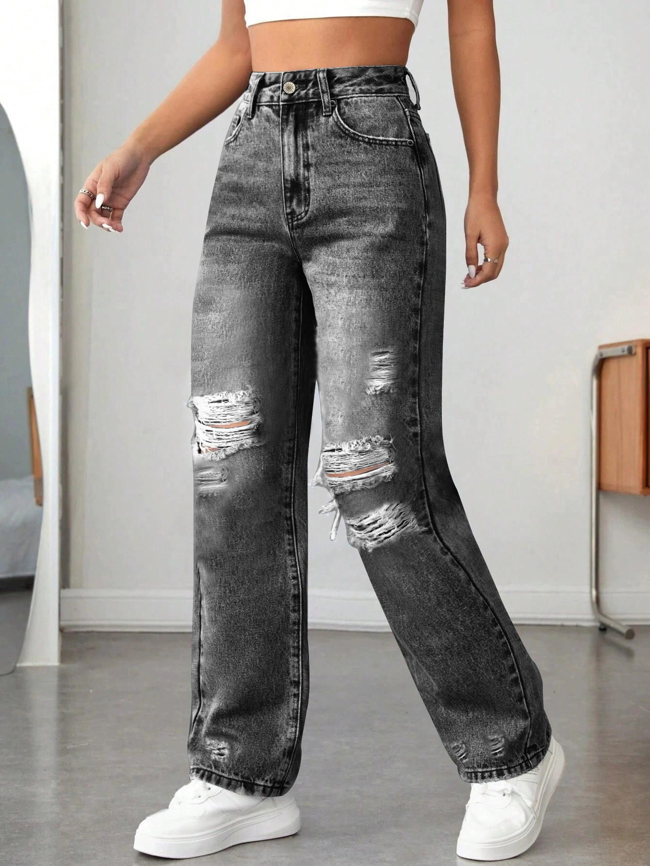 (Cross-border trading), jeans, fitted trousers, high waist