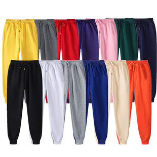 Cross-border Foreign Trade Autumn and Winter Men and Women's Fashion Leisure Sports Pants Fleece-lined Thickened Fashion Warm Leg Trousers