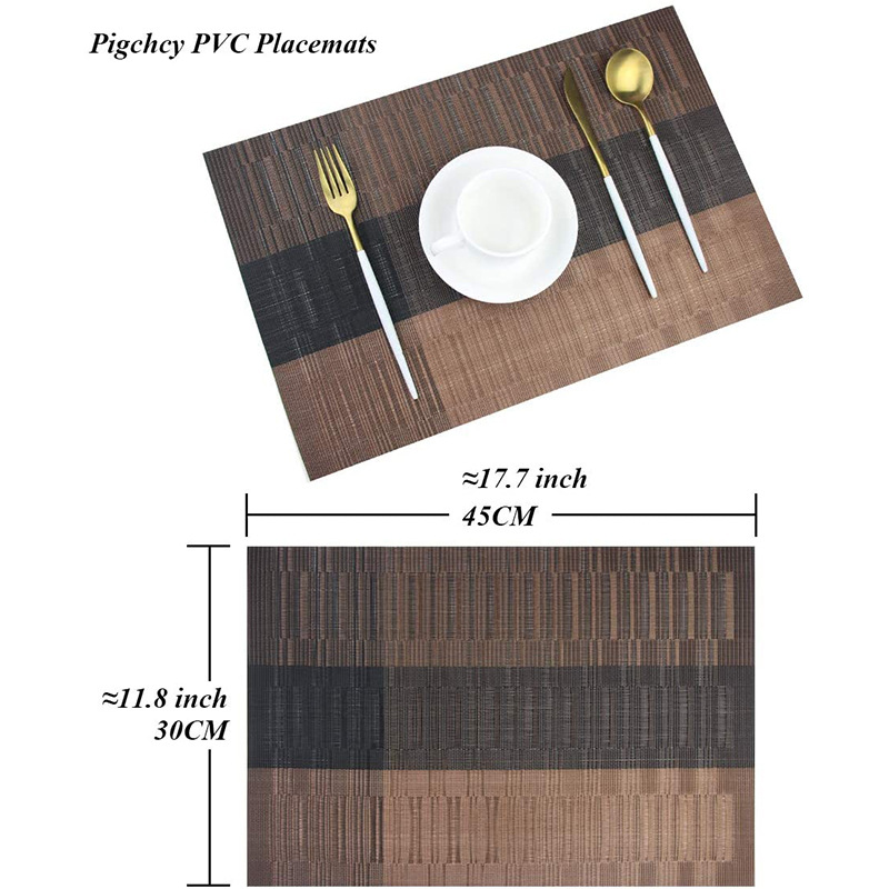 Amazon japonés placemat PVC estera de aislamiento fácil de limpiar estera de mesa de arroz Hotel suministros placa estera occidental mantel impermeable