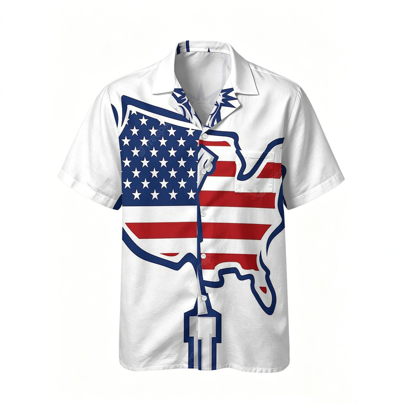 American Independence Day Flag Cuban Collar Short-Sleeve Beach Shirt Full Print Casual Cardigan Large Size Breathable Men's Clothing American Independence Day Flag Cuban Collar Short-Sleeve Beach Shirt Full Print Casual Cardigan Large Size Breathable Men's Clothing