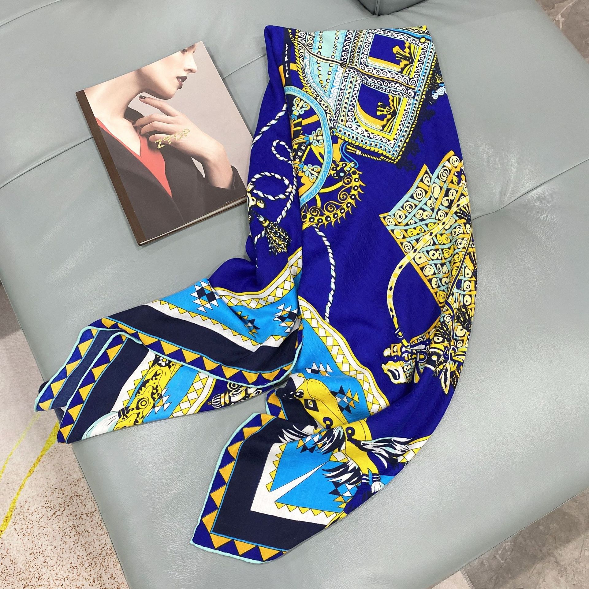 A principios de otoño nuevo patrón de espiga bufanda grande bufanda cuadrada temperamento chal moda decorativa todo partido bufanda femenina ventas directas de fábrica