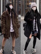 羊羔毛外套女2025冬季皮毛一体宽松加厚感中长款皮草大衣