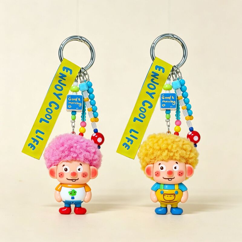 Original Cute Freckled Boy Afro Keychain, Ugly-Cute Bag Pendant, Plush Toy, High-End Niche Item Original Cute Freckled Boy Afro Keychain, Ugly-Cute Bag Pendant, Plush Toy, High-End Niche Item