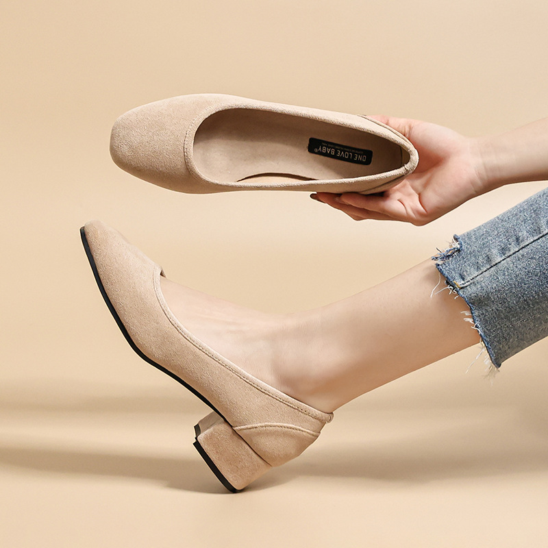 Professional solid color Mary Jane shoes for work and office square…