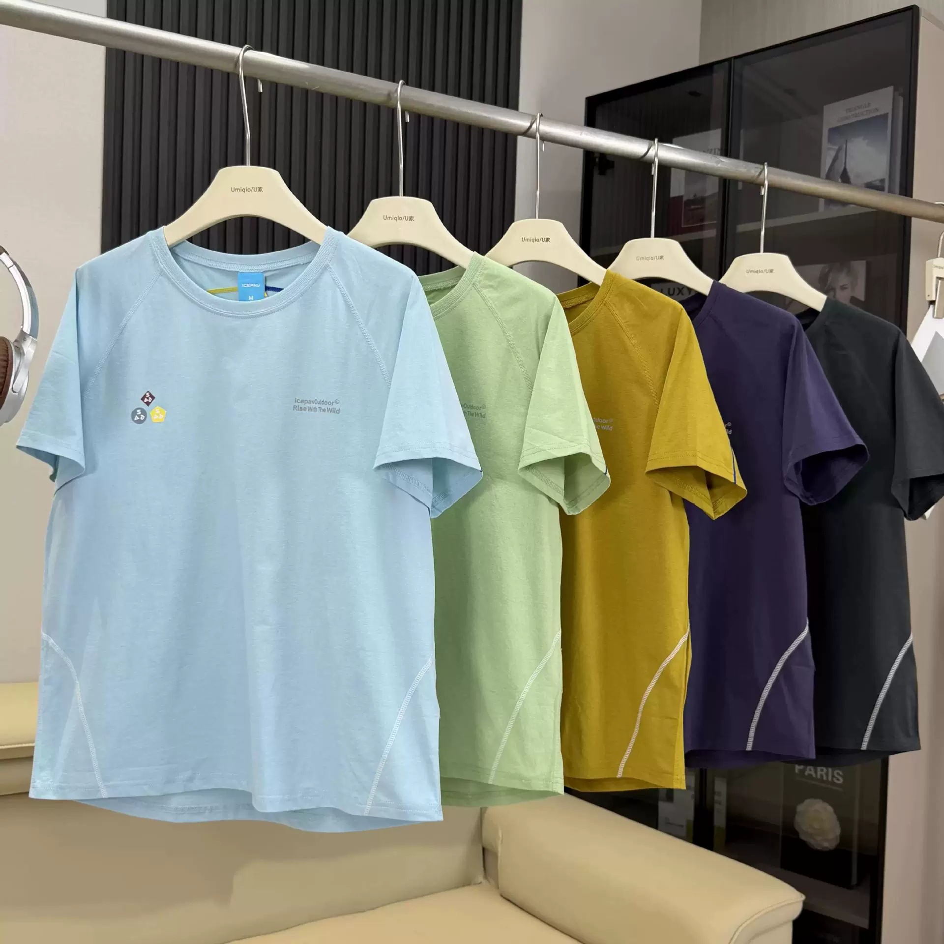 Large Factory Order Mountain-Style Soft-Cut Couple's Style Spring and Summer Outdoor Sports Laser Perforated Men's and Women's Short-Sleeve T-Shirt