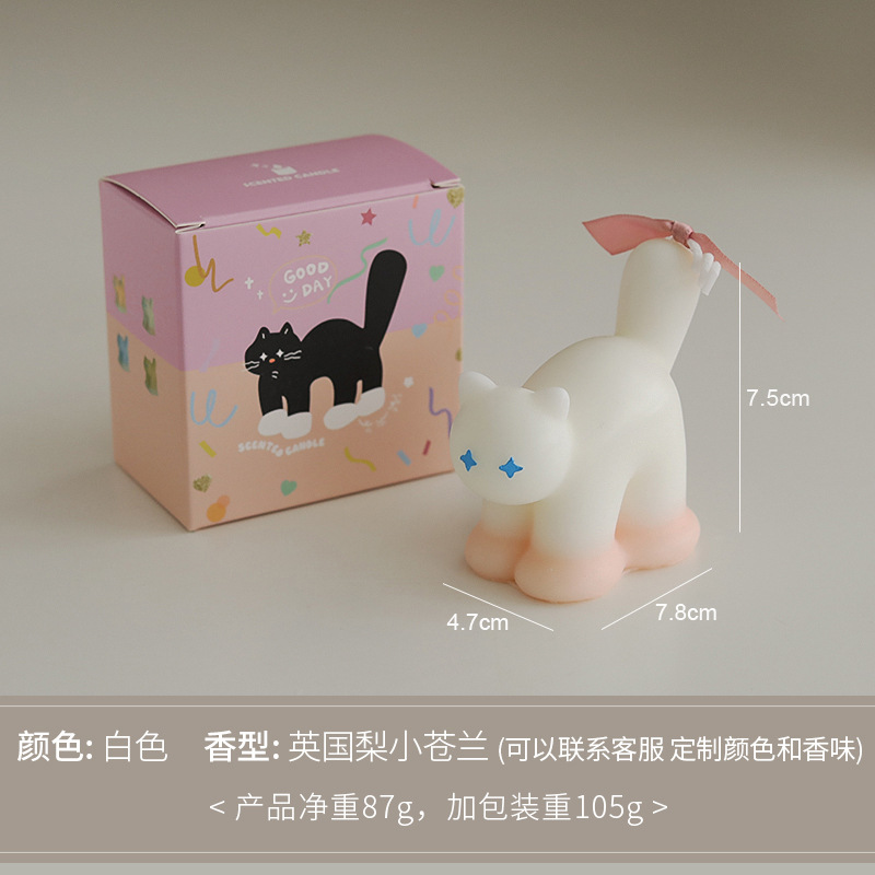 Velas con forma de gato, lindos adornos hechos a mano, regalos de vacaciones, regalos de mano, velas de aromaterapia creativas, personalización