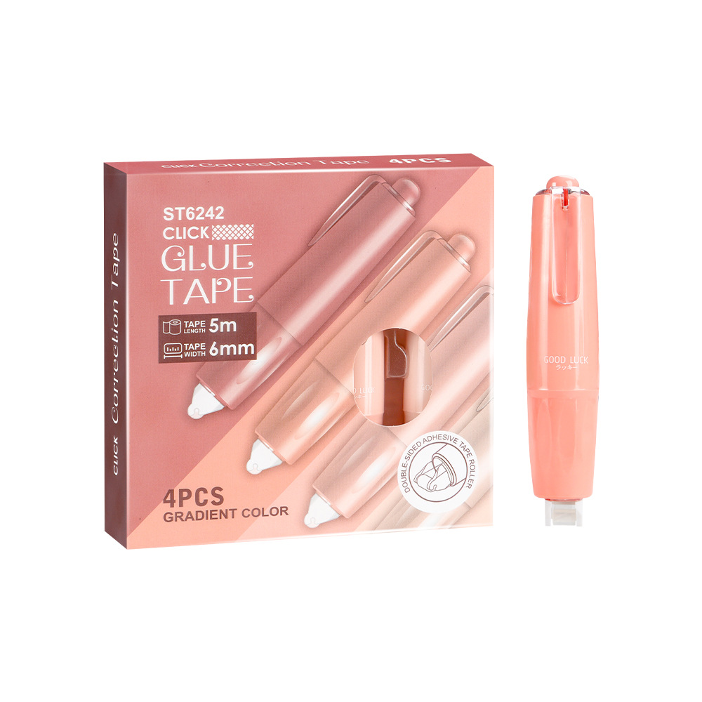 Corrección de núcleo reemplazable de alto valor, con forma de bolígrafo de color degradado, corrección de doble cara de doble cara con estilo lindo