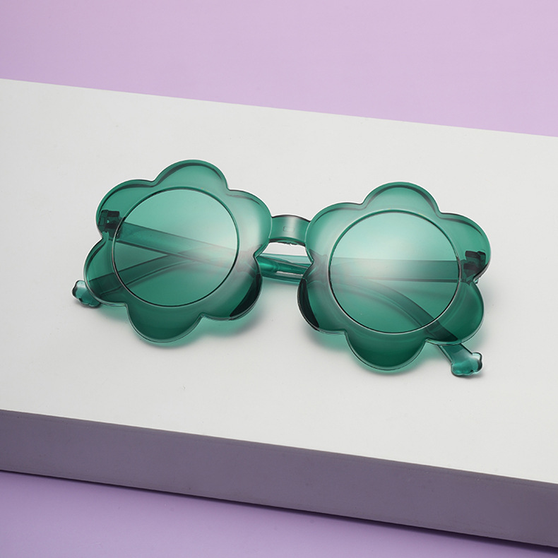 46g Weight Full Frame Glasses Structure Sunglasses Classification Ac, UV400 Protection, Tinted Lenses Lens Material Round Frame Glasses Style Outdoor, Beach Occasion Flower Pattern All Seasons Season Children Unisex Gender Novelty, Modern Style Style Novelty Modern Style Flower Ac UV400 Protection Tinted Lenses Round Frame Full Frame Kids Sunglasses 11
