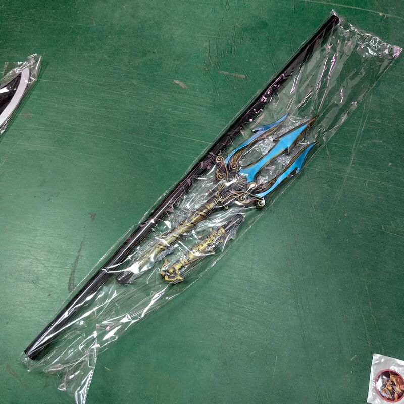 三国兵器周辺165cm大PU吕布方天画シャチ双月シャチ武器模型プラスチック玩具置物|undefined