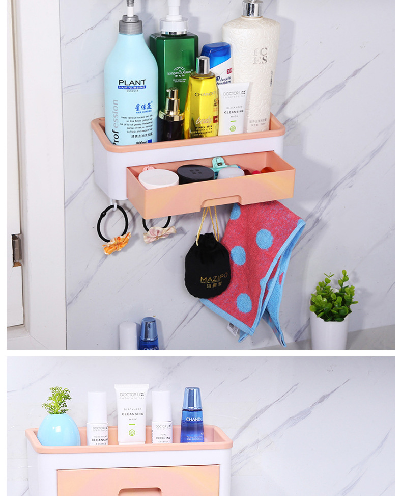 The cosmetic jewelry box shelving and bathroom hook shelving are convenient to use, have a large capacity, are detachable and easy to clean detail image 12