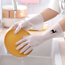 家务洗碗洗菜手套家用厨房防水耐用橡皮胶皮贴手女防滑薄家务清洁