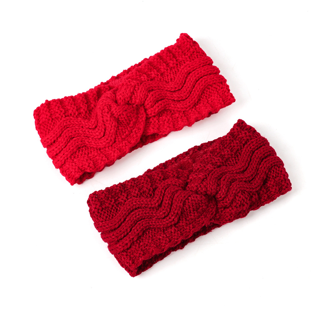 Bandeau en velours à larges bords en laine pour automne et hiver, accessoires pour cheveux chauds, bandeau tricoté, protège-oreilles de sport de couleur unie, bandeau de yoga_voghion.com