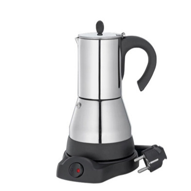 Cross-border Home Coffee Machine Italian Coffee Pot European Plug-in Convenient Stainless Steel 304 Electric Moka Pot