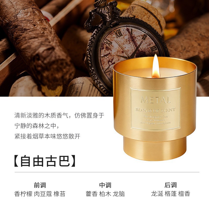 Luz de lujo copas metálicas adornos de cera de perfume de Año Nuevo perfumes caseros cera de soja vela de cumpleaños mano regalos al por mayor