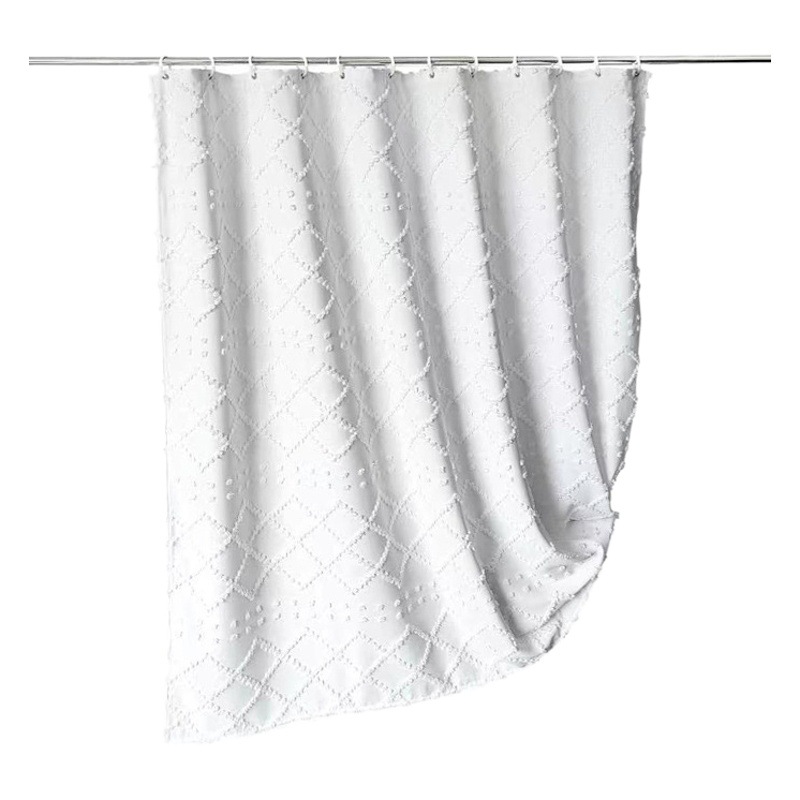 Cross-border explosives Bohemian cut flower waterproof shower curtain thickened solid color hotel bathroom shower curtain factory wholesale