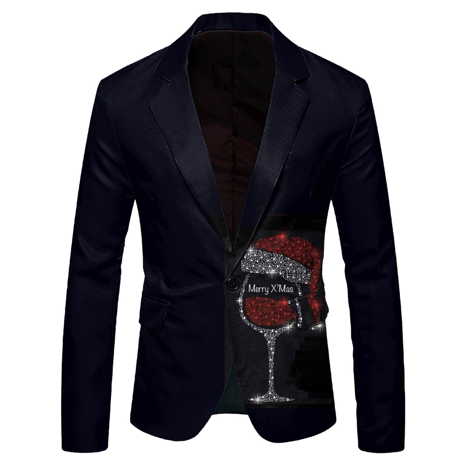 Comercio exterior europeo y americano nuevo estilo 2024 nueva moda casual letras navideñas chaqueta de traje para hombre WL008