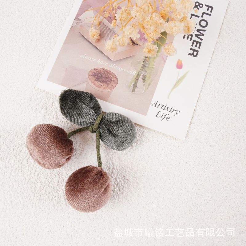 花朵辅料金丝绒樱桃半成品服装鞋包服饰辅料小花朵diy配饰配件|undefined