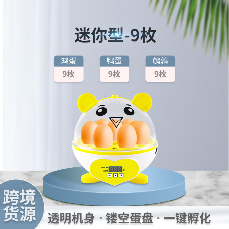 Suministro transfronterizo pequeño hogar incubadora automática inteligente pollo pato ganso codorniz incubadora de huevos