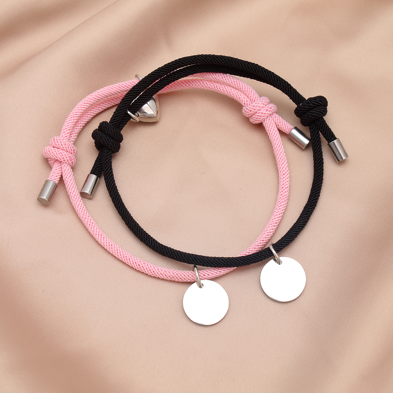 1 Pair Original Design Round Mixed materials Nylon Couple Bracelets