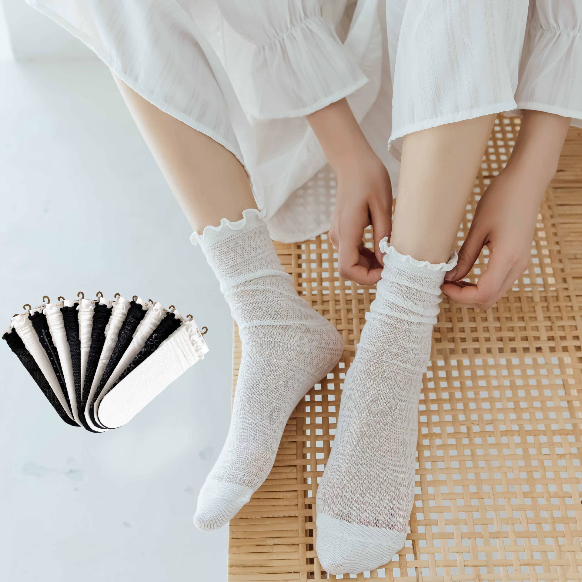 Летняя дышащая pleated юбка студента, японские колготки-носочки до колена, средняя длина