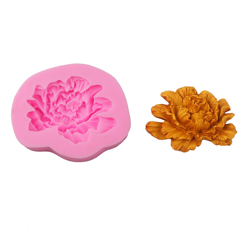 Creativo tridimensional Rosa peonía flor aromaterapia molde de yeso girasol loto chocolate fondant molde de la torta