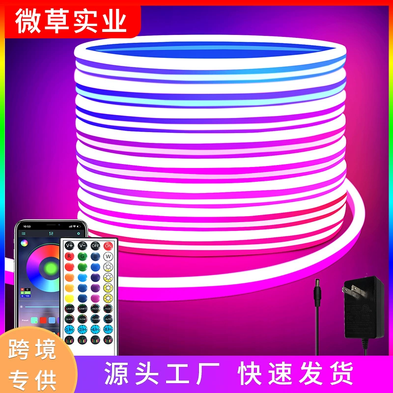 RGB силиконовая светодиодная лента, Bluetooth управление с мобильного, длины 5/10/15/30 м