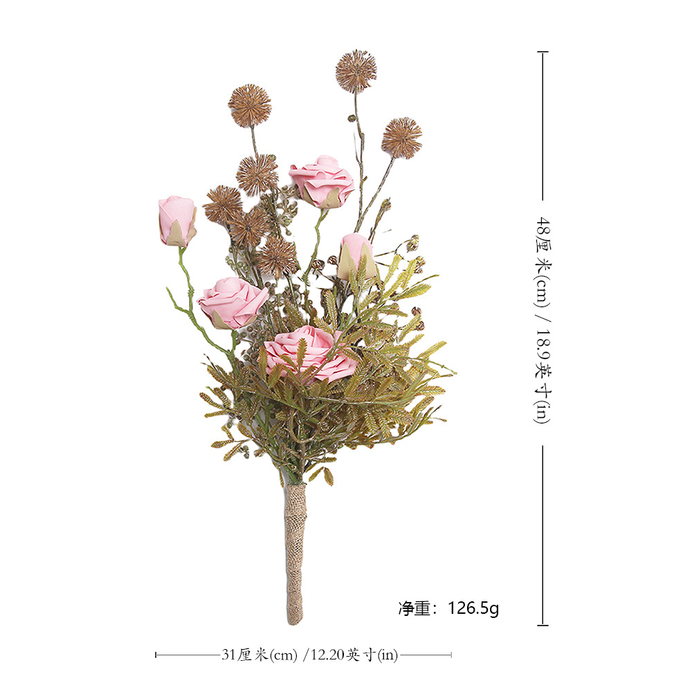 Rosas de frutas secas retrógradas flores simuladas nuevos productos explosivos de alto nivel sensación de simulación de rosas accesorios de fotografía de boda para el hogar