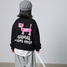 BOBOKIDS 25年秋冬童装日系男女童毛圈卫衣儿童印花套头上衣亲子