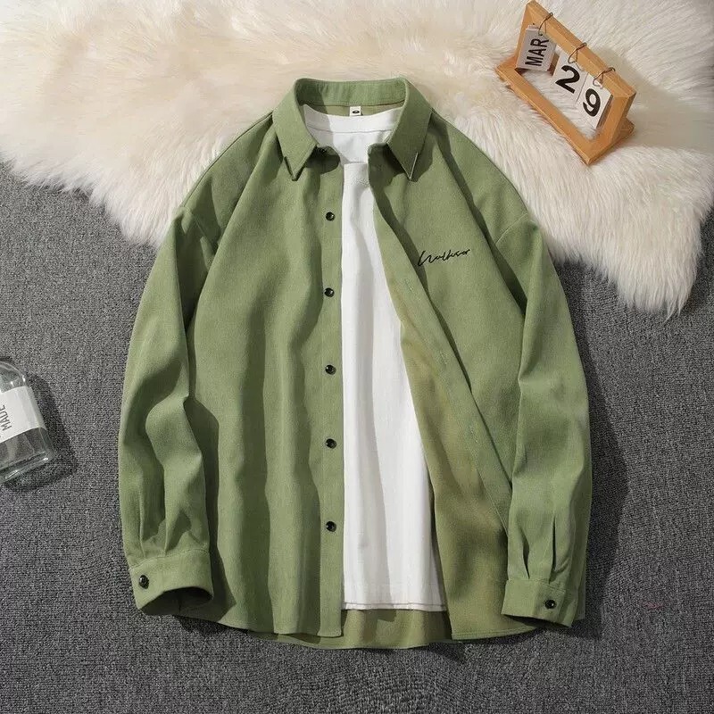 2026 New Men's Long-Sleeve Shirt Hong Kong Style Trendy Brand Fashion Loose Mature Casual Shirt Men's Top 2026 New Men's Long-Sleeve Shirt Hong Kong Style Trendy Brand Fashion Loose Mature Casual Shirt Men's Top